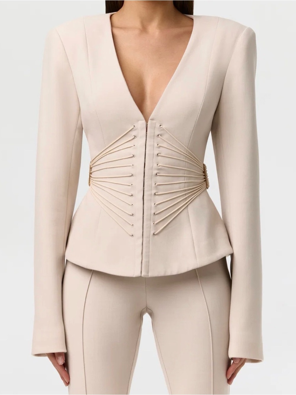Sculpted Corset Blazer | Tailored Peplum Statement Jacket